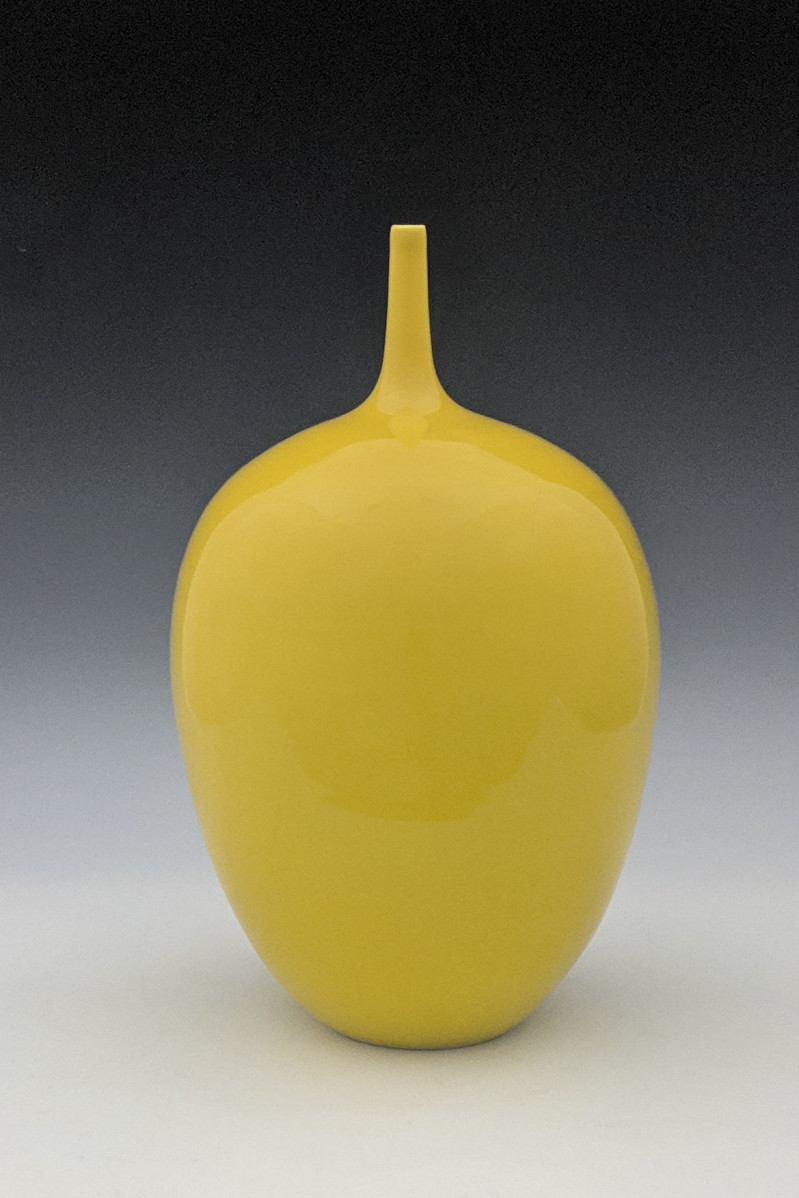 Cliff Lee - Imperial yellow teardrop vase