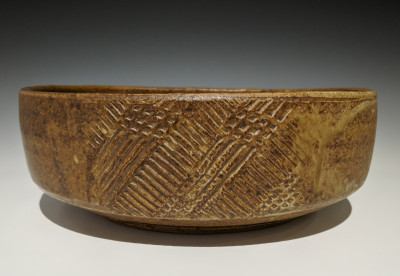 Image for Lot Warren MacKenzie - Shallow bowl with paddled texture