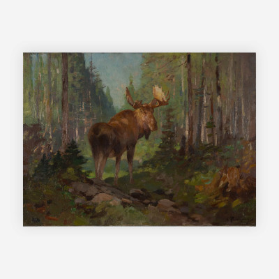 Image for Lot Carl Rungius - Woodland moose