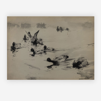 Image for Lot Frank Weston Benson - Ducks on pond