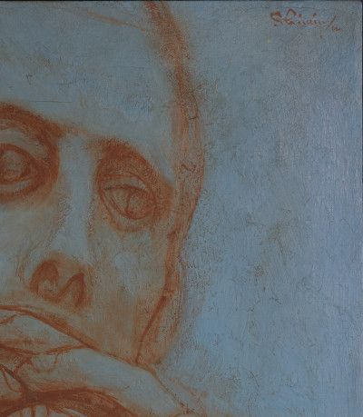Symeon Shimin - Untitled (Portrait in blue)