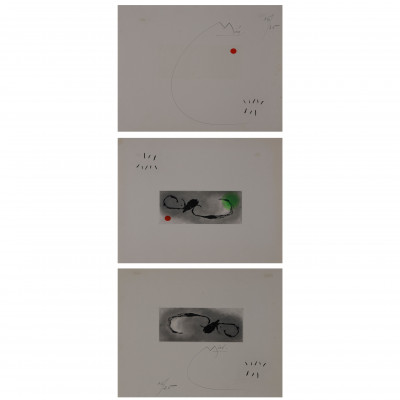Image for Lot Joan Miró - 3 Prints - Sans le Soleil, malgré les Autres Astres, il ferait nuit