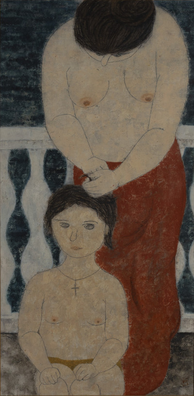 Image for Lot Fumiko Matsuda - Two Female figures, a young girl and an older woman