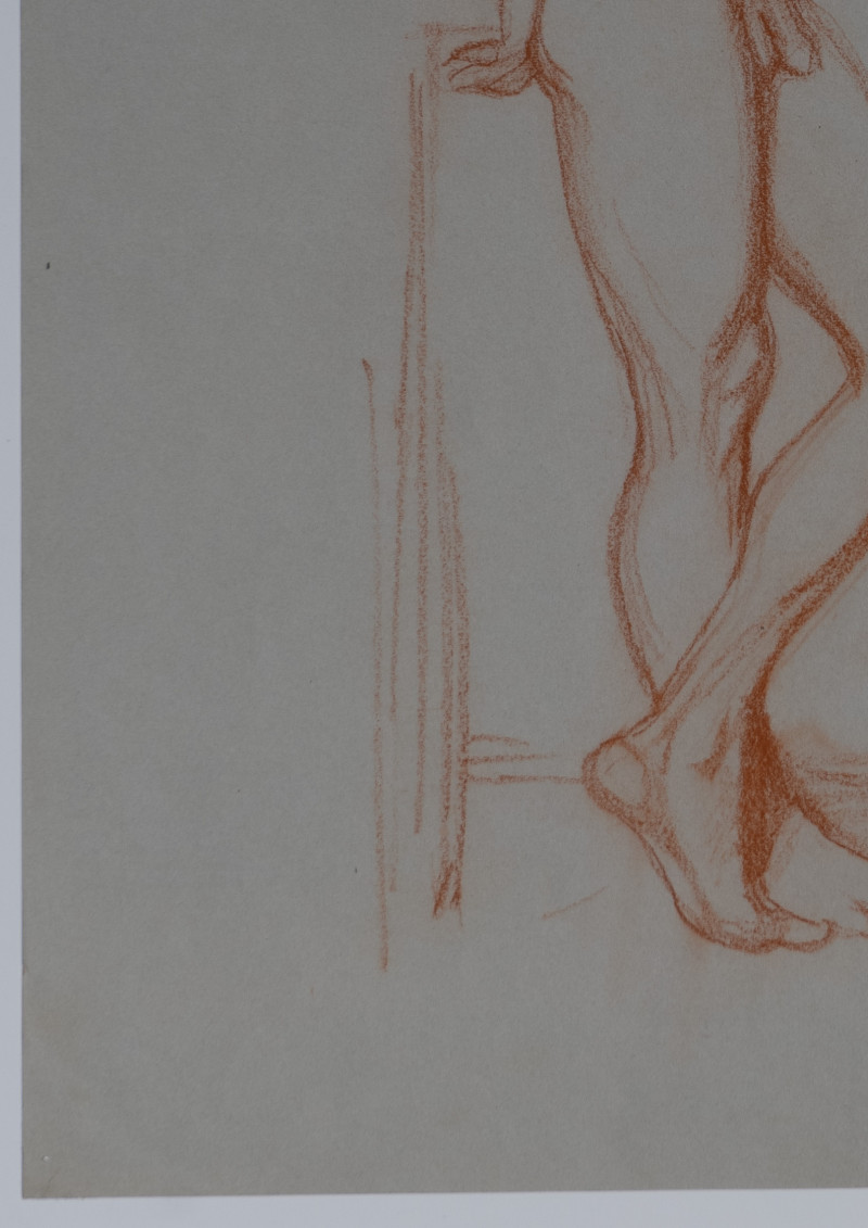 Ludwig von Hofmann - Nude boy drawing (Red)