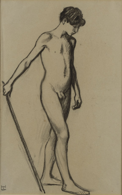 Image for Lot Ludwig von Hofmann - Nude Boy drawing