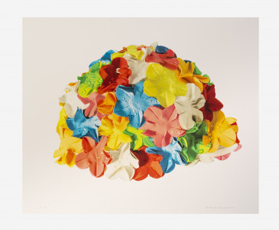 Carole A. Feuerman - Multicolored Bathing Cap (white background)