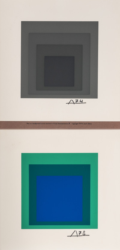 Image for Lot Josef Albers - Gray Instrumentation (upper) and Homage to the Square (lower)
