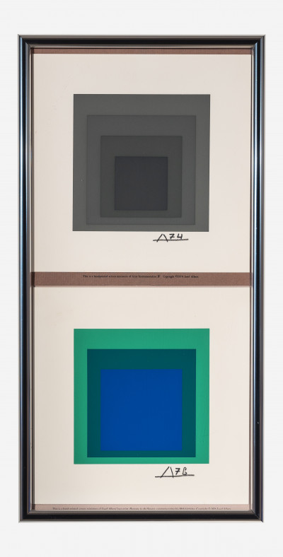 Josef Albers - Gray Instrumentation (upper) and Homage to the Square (lower)