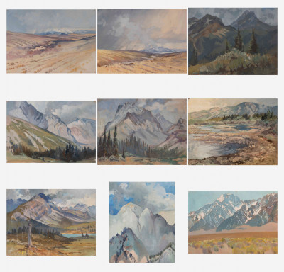 Image for Lot George Browne - 9 Mountain studies