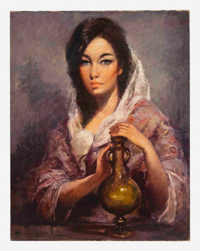 Rosendo Gonzalez Carbonell - In Lavender with Vase