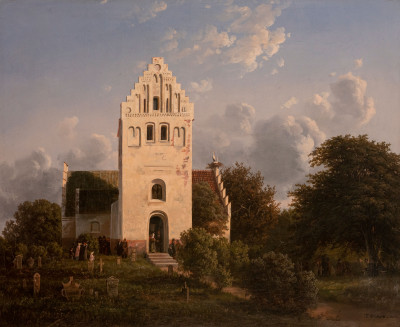 Image for Lot Joachim Ferdinand Richardt - Prospect of Skamby Kirke i Fyen