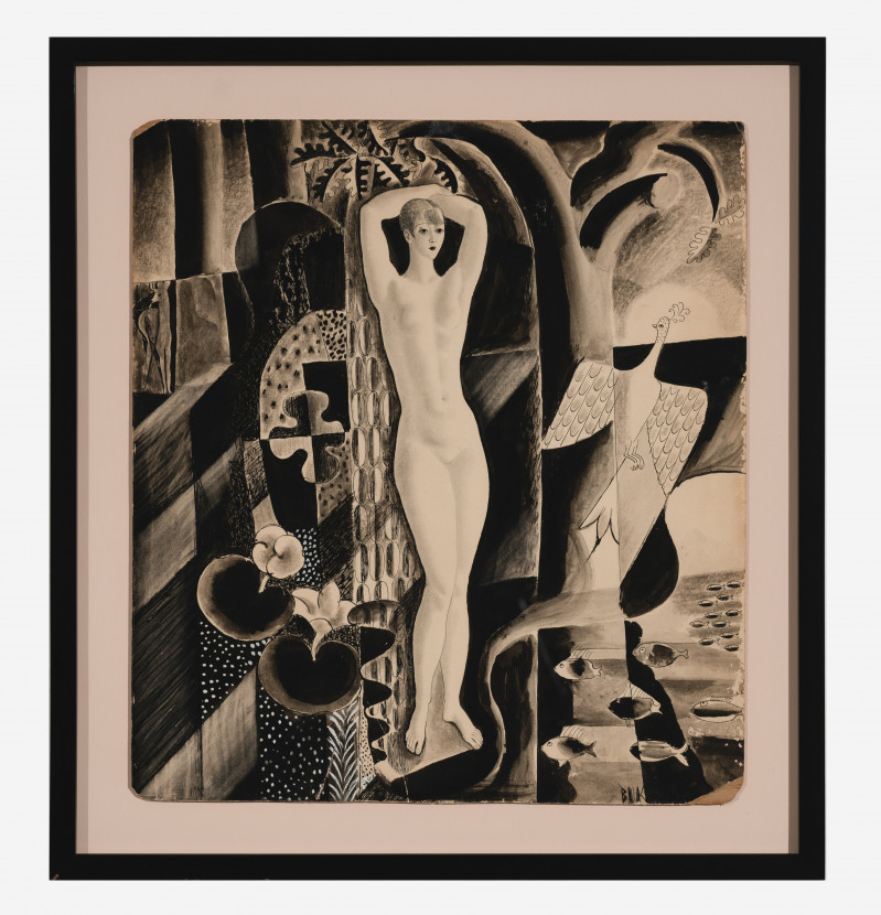 Edward Buk Ulreich - Figure in abstract composition