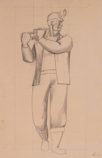 Michael Loew - Untitled (Study for "Men of Coal and Steel", WPA Mural)