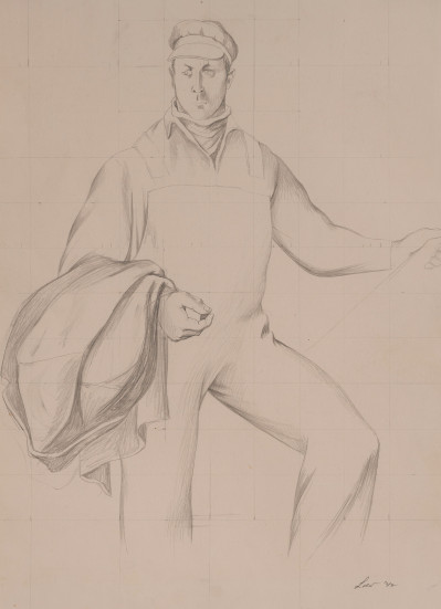 Image for Lot Michael Loew - Untitled II (Study for "Men of Coal and Steel", WPA Mural)