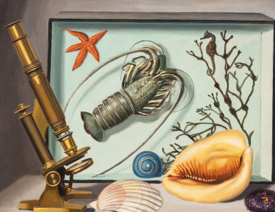 Image for Lot Charles Cerny - Still Life with Microscope and Nautical Elements