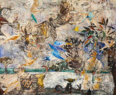 Image for Lot Paton Miller - Untitled (Figures and birds)