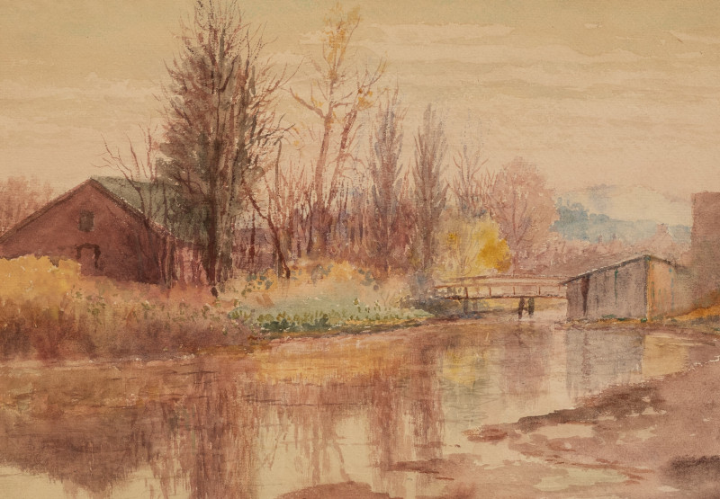 Richard LaBarre Goodwin - Autumn Landscape with Bridge
