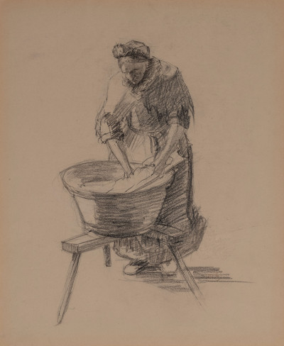 Image for Lot Unknown Artist - Woman at Washtub