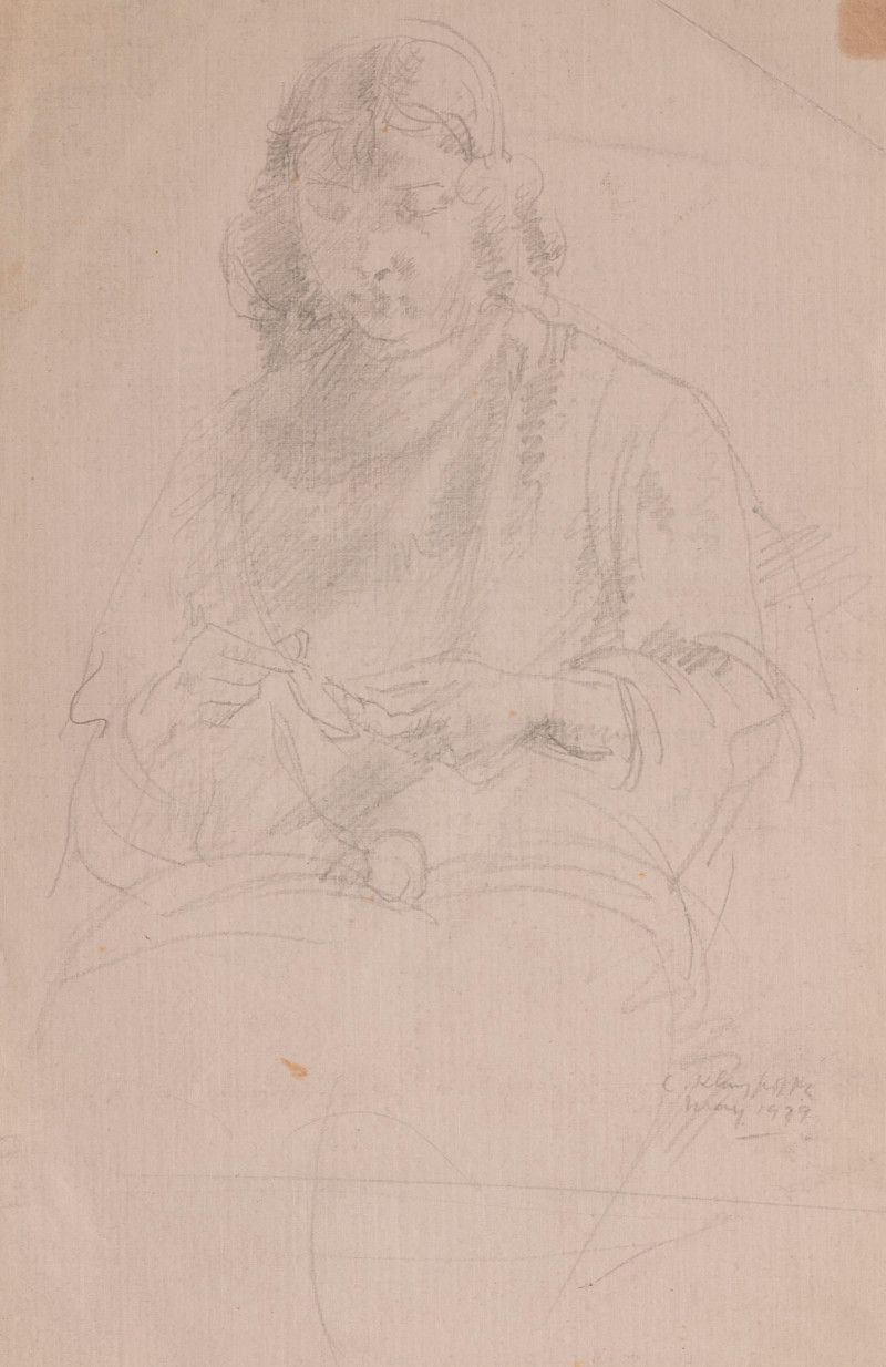 Clara Klinghoffer - two drawings (Young woman) (Seated woman)