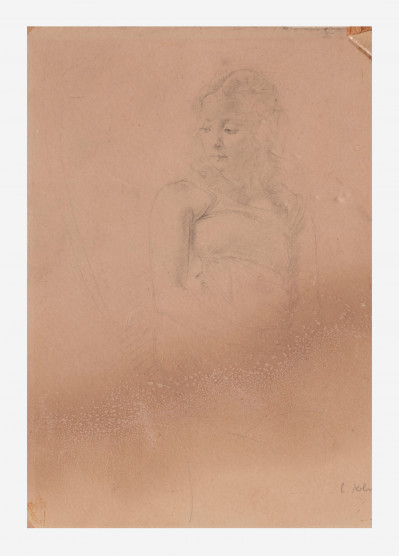 Clara Klinghoffer - two drawings (Young woman) (Seated woman)