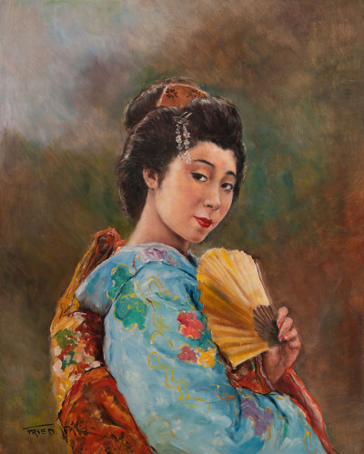 Pál Fried - Japanese Woman with Fan