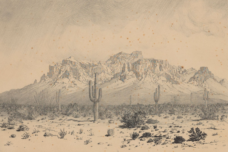 George Elbert Burr - Superstition Mountain-Apache Trail, Ariz