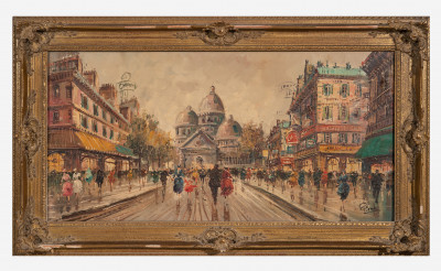 Unknown Artist - Parisian boulevard scene
