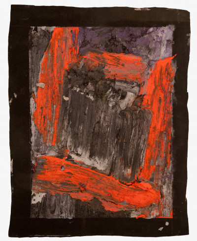 Image for Lot Edvins Strautmanis - Untitled (Composition in orange, violet, and black)
