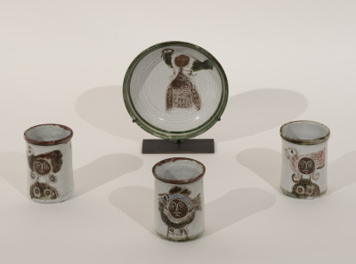 Image for Lot Albert Thiry - vase and plate set