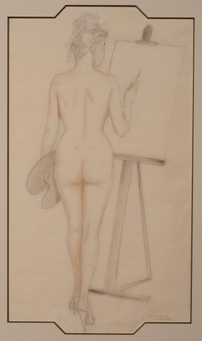 Image for Lot Alberto Vargas - Nude Standing at Easel