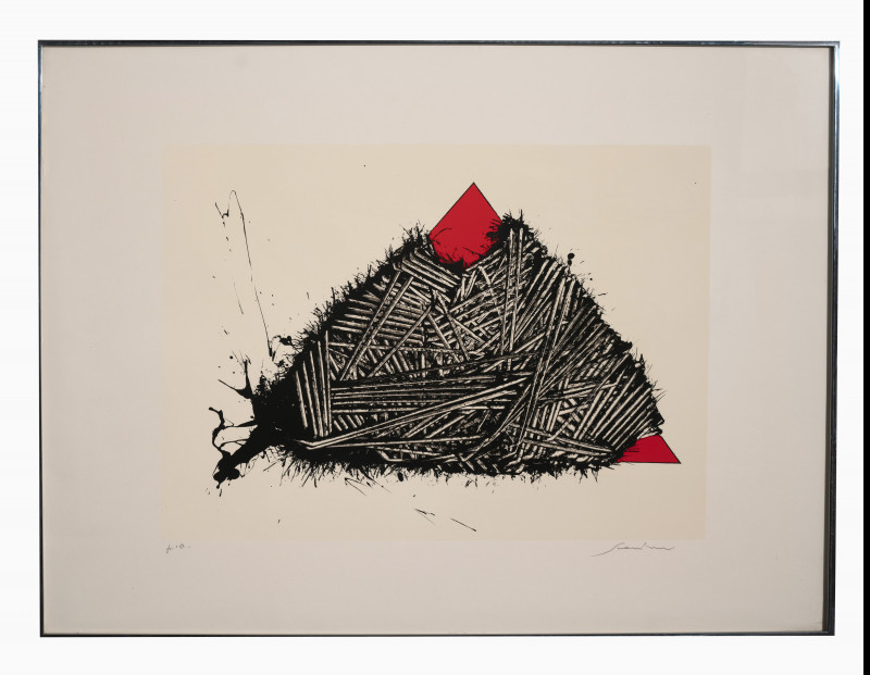 Unknown Artist - Untitled (Composition in red and black)