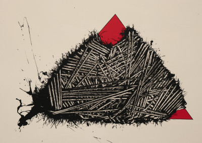 Unknown Artist - Untitled (Composition in red and black)