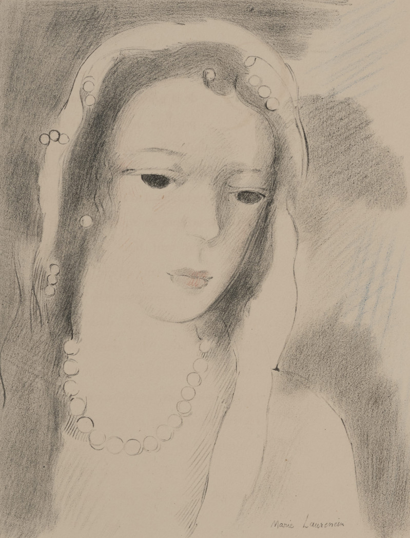 Marie Laurencin - Title unknown (Woman with pearl necklace)