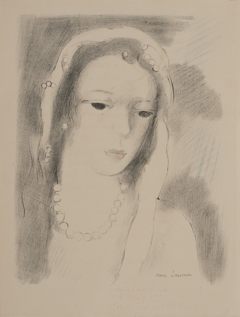 Marie Laurencin - Title unknown (Woman with pearl necklace)