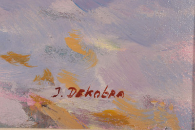 J. Dekobra, "Summer with White Bench", O/C