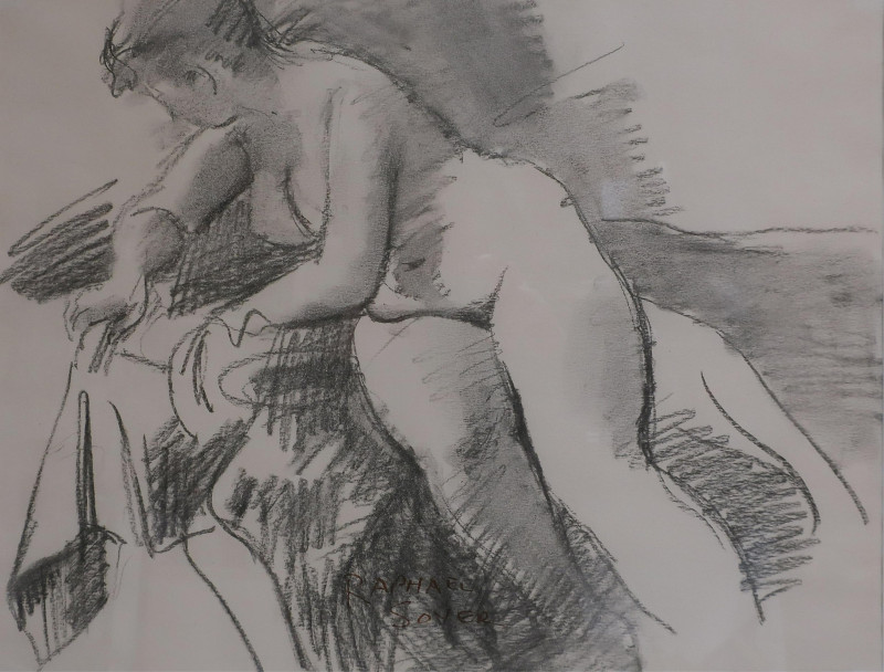 Raphael Soyer - Nude, Charcoal On Paper, c 1940s
