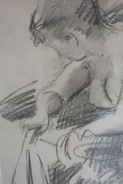 Raphael Soyer - Nude, Charcoal On Paper, c 1940s