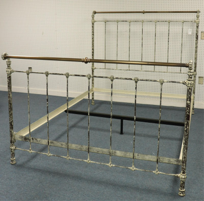 Image for Lot Painted Reproduction Queen Size Iron Bed