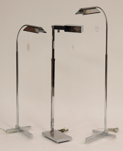 Image for Lot 3 Jon Norman Casella Polished Chrome Floor Lamps