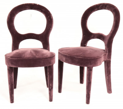 Image for Lot Pair Promemoria Velvet Chairs