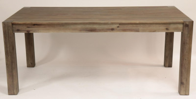Image for Lot Parson Style Weathered Wood Dining Table