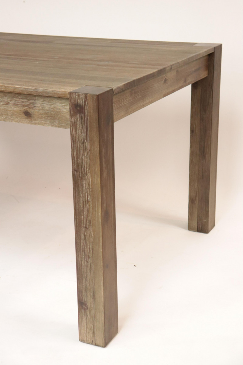 Parson Style Weathered Wood Dining Table