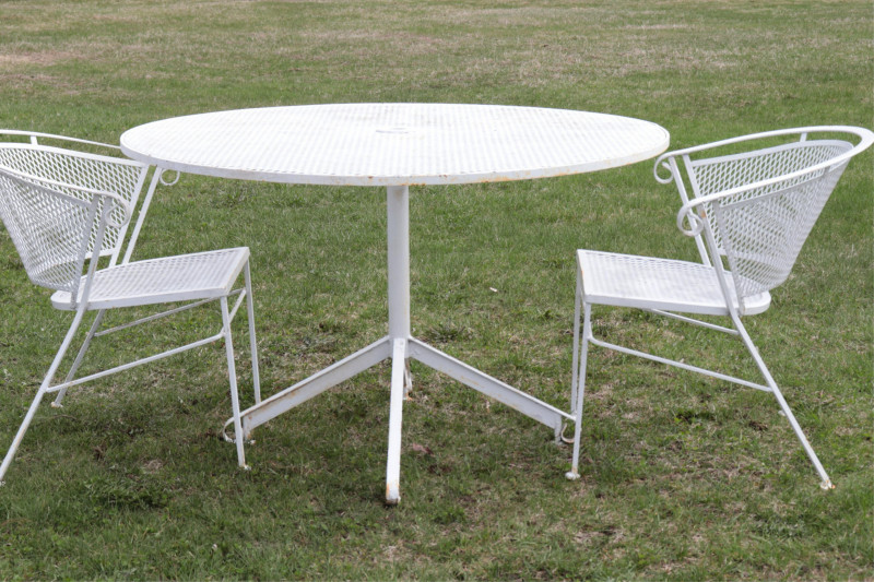 Painted Metal Patio Table and 4 chairs