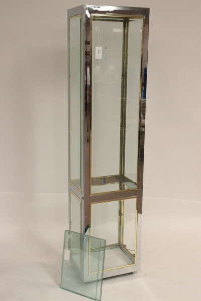 Image for Lot Dior Style Brass & Chrome Display Cabinet