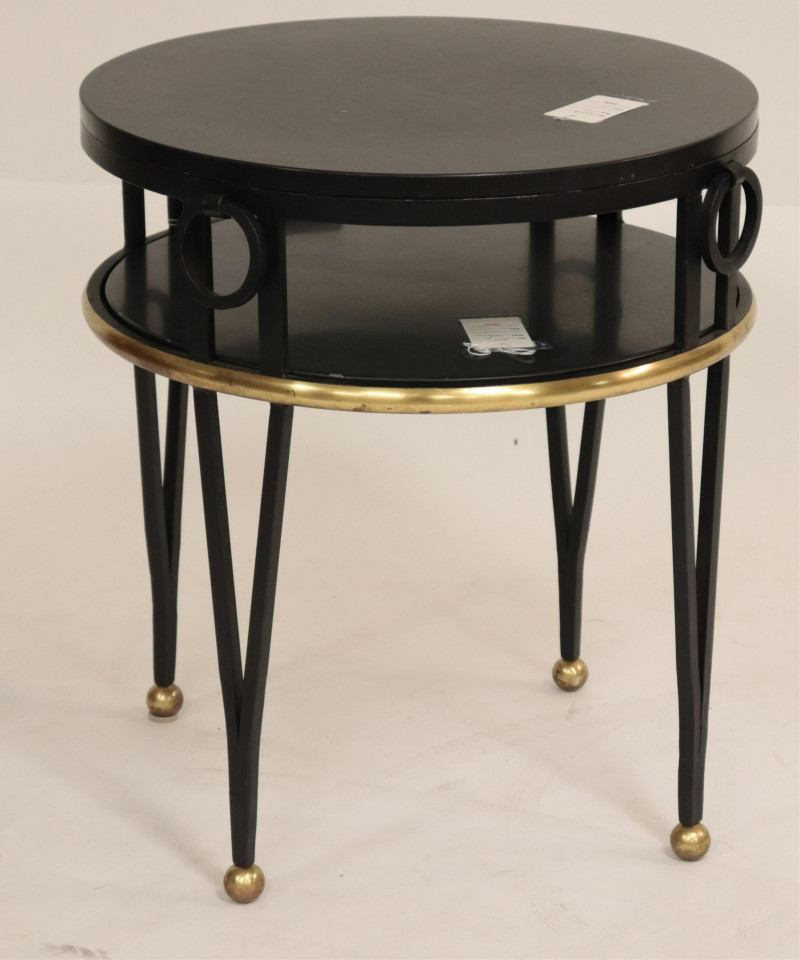 French 1940s Style Brass & Wrought Iron Side Table