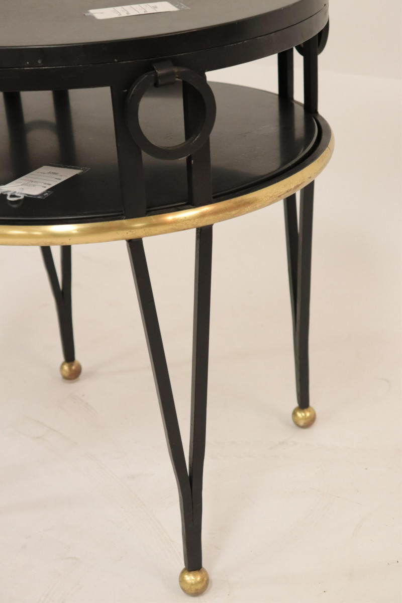French 1940s Style Brass & Wrought Iron Side Table