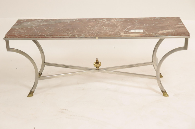 Neo-Classic Style Brass & Metal Coffee Table