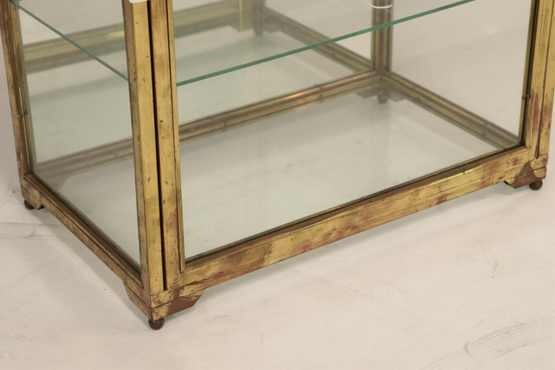 1970's Brass Plated Metal Display Cabinet