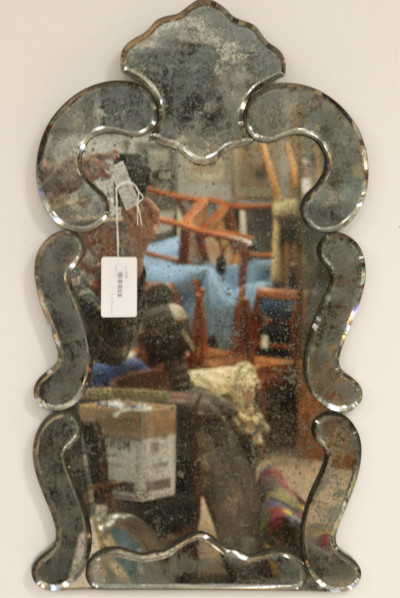 Image for Lot 1940's Glass Mirror, possibly Michaud & Co