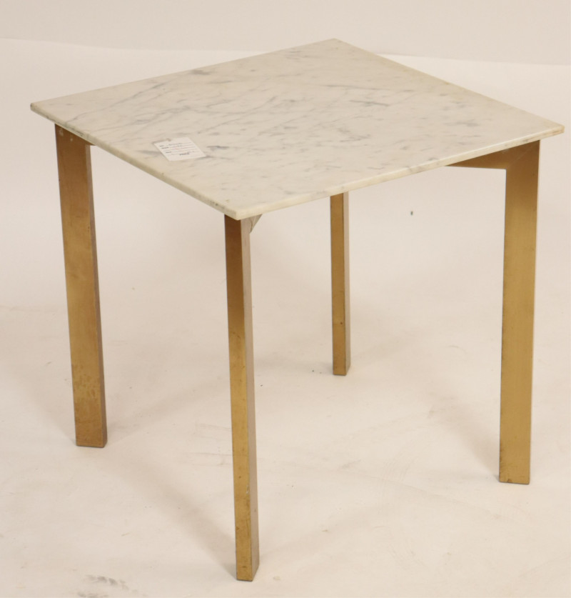 1970's Solid Brass & Marble Side Table
